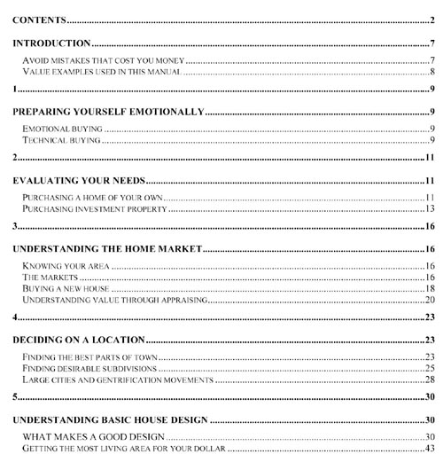 Home Buyer's Confidential TOC copy